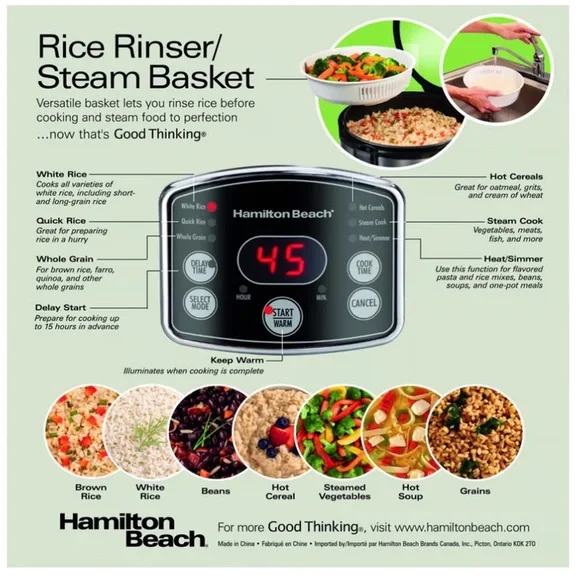 Hamilton Beach Rice and Hot Cereal Cooker
